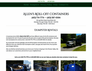 allensrolloffcontainers.com screenshot