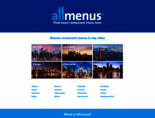 allmenus.com screenshot