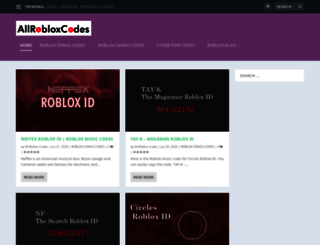 allrobloxcodes.com screenshot
