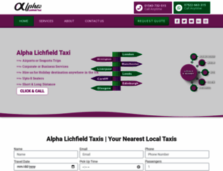 alphalichfieldtaxi.co.uk screenshot