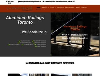 aluminumrailingstoronto.ca screenshot