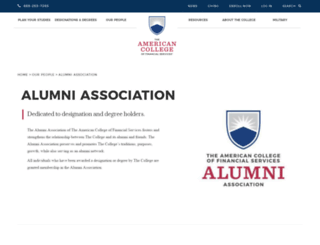 alumni.theamericancollege.edu screenshot