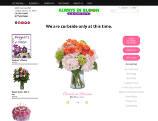 alwaysinbloomflorist.net screenshot