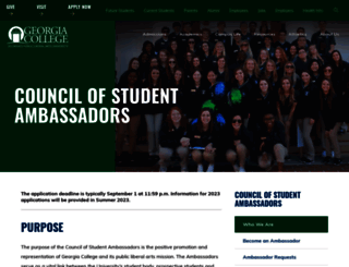 ambassadors.gcsu.edu screenshot