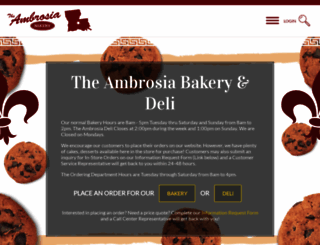 ambrosiabakery.com screenshot