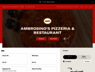 ambrosinospizza.com screenshot