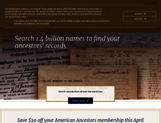 americanancestors.org screenshot