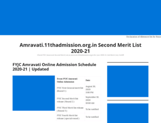amravati.11thadmission.net.in screenshot