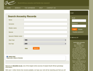 ancestor.co.za screenshot