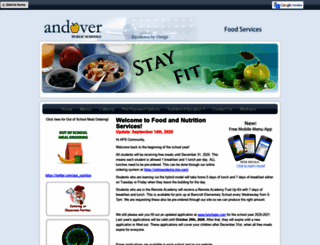 andoverschoolnutrition.com screenshot