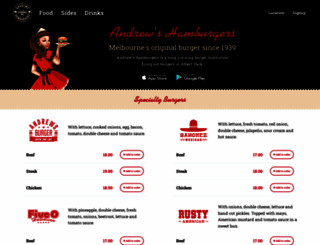 andrewshamburgers.com.au screenshot