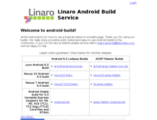 android-build.linaro.org screenshot