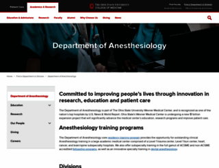 anesthesiology.osu.edu screenshot