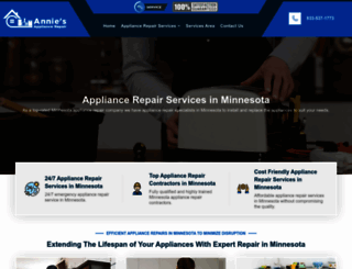 anniesappliancerepair.com screenshot