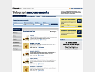 announcements.telegraph.co.uk screenshot