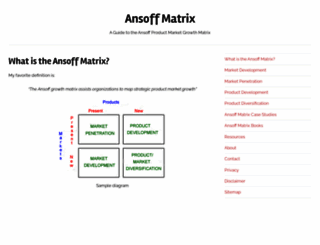 ansoffmatrix.com screenshot