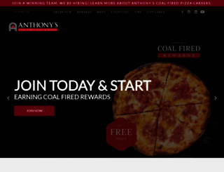 anthonyscoalfiredpizza.com screenshot
