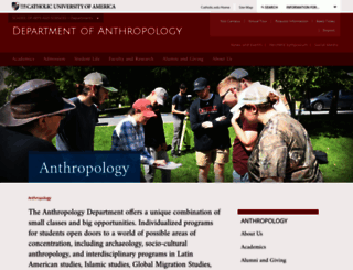 anthropology.cua.edu screenshot