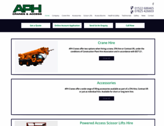 aphcranes.co.uk screenshot