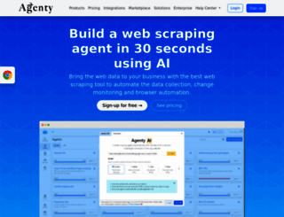 api.agenty.com screenshot