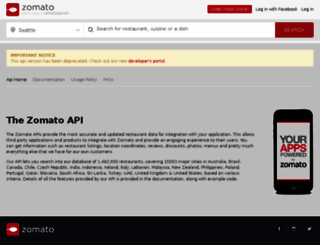 api.zomato.com screenshot