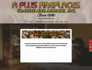aplusfireplaces.com screenshot