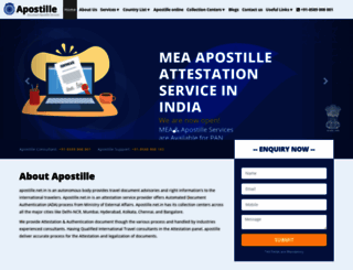 apostille.net.in screenshot