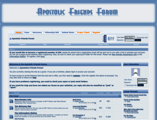 apostolicfriendsforum.com screenshot