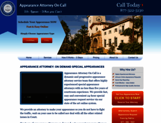 appearanceattorneyoncall.com screenshot