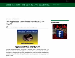 applebeesmenu.net screenshot