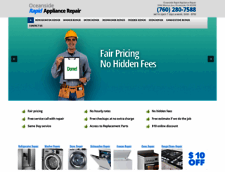 appliancerepairoceansideca.com screenshot