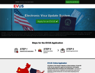 application.evus.us screenshot