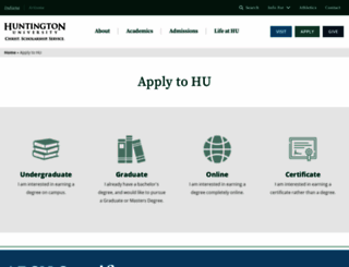 apply.huntington.edu screenshot