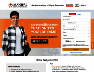 apply.manipal.edu screenshot