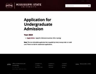 apply.msstate.edu screenshot