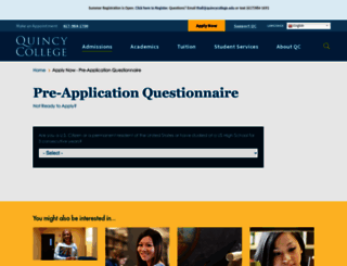 apply.quincycollege.edu screenshot