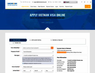 apply.vietnamsvisa.com screenshot