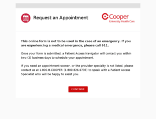 appointments.cooperhealth.org screenshot