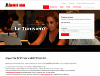 apprendreletunisien.com screenshot