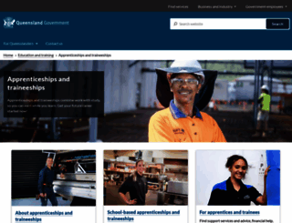 apprenticeshipsinfo.qld.gov.au screenshot
