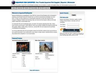 aquariumfishexporter.com screenshot