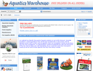 aquatics-warehouse.co.uk screenshot