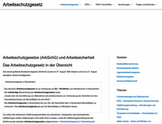 arbeitsschutzgesetze.com screenshot
