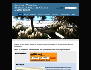 arcadianvacationrentals.com screenshot