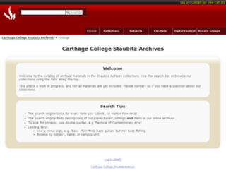 archives.carthage.edu screenshot