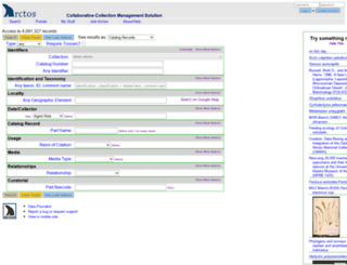 arctos.database.museum screenshot
