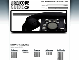 areacodeguide.com screenshot