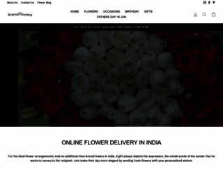 arenaflowers.co.in screenshot