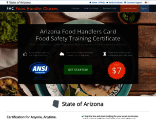 arizona.foodhandlerclasses.com screenshot