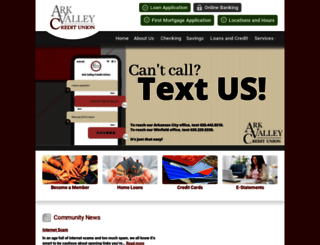 arkvalleycu.org screenshot